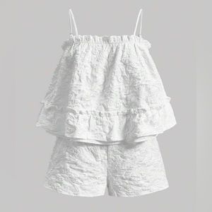 SHEIN MOD Frill Trim Cami Top & Shorts